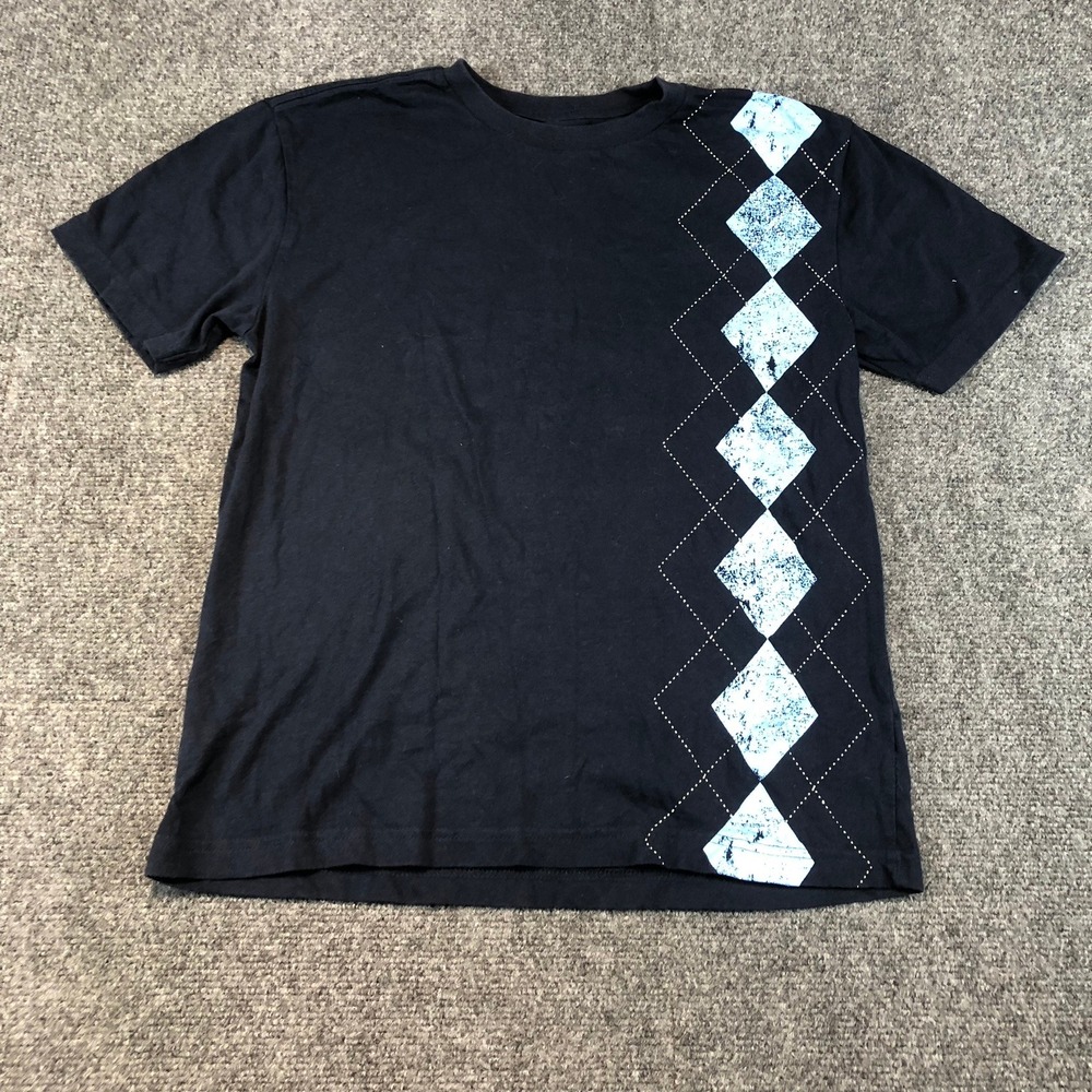 GapKids‎ Boys Navy Blue Argyle Print Short Sleeve T-Shirt Size XL (12)